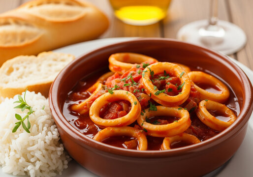plat de calamars &agrave; l'armoricaine