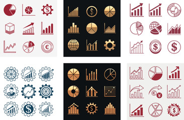 Minimalist Vector Illustration of Financial Visualization Elements  
