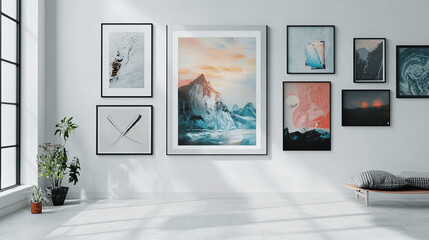 A high-resolution image of a single art portfolio, centered in the frame, white background --ar 16:9