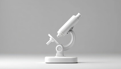 White microscope on a light gray background