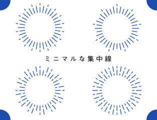 concentration line-6　ミニマルな集中線のあしらい。きらきらのフレーム。強調線の装飾セット。