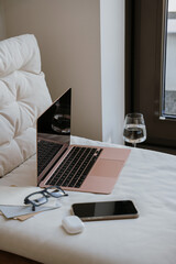 Modern Workspace with Laptop and Smartphone