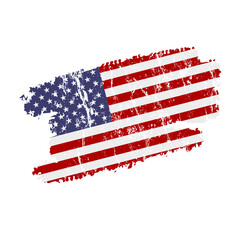 United States flag with grunge effect, USA vintage flag - vector illustration