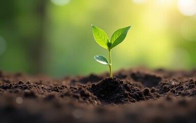 Tiny seedling sprouting from a footprint in the earth, symbolizing new growth and environmental impact A powerful image for nature, ecology, and sustainability themes , environment, plant