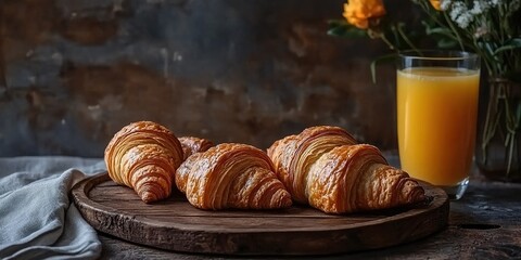Delicious Croissants and Orange Juice A Perfect Breakfast