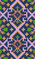 Colorful Pixel Art Seamless Textile Design with Abstract Grid Elements Perfect for Print on Demand Fabric Craft Projects Home Accessories and Wall Art Prints