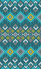 Seamless Pixel Art Fabric Pattern with Modern Geometric Design and Abstract Color Blocks for Contemporary Textile Projects and Digital Inspired Home Decor