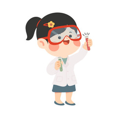 Young Scientist Holding Test Tubes