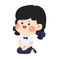 Illustration of a Girl Student in Uniform
