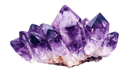 Amethyst violet quartz crystal vector isolated on a white background