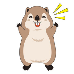 笑顔のマーモット