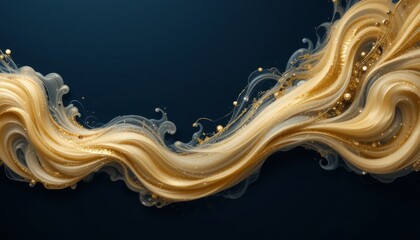 Elegant Swirling Gold and Pale Yellow Abstract Art