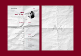Realistic A4 Paper Texture Mockups With Wrinkles