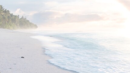 Fototapeta premium Tropical beach at sunrise ethereal mood