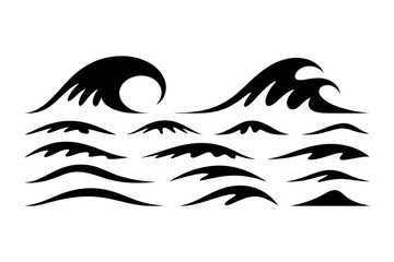 Ocean wave vector illustration silhouette design