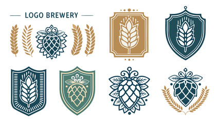 Modern Gothic Font Vector Art with Hops Crest for Brewery Logo  