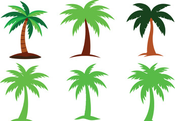 palm trees vector illustration, palm trees set vector illustration
