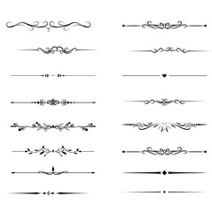 Decorative line icons.Vintage set of decorative line,text divider,border,line separator,underline elements, decorative elements vector and illustration.