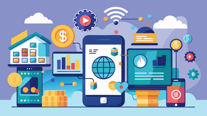 Modern Digital Payment and Financial Technology Concept Illustration