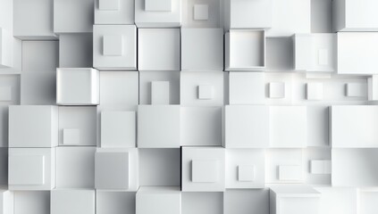Abstract White Cubes Background, Symbolizing Modern Architecture and Construction Industry Innovation : Generative AI