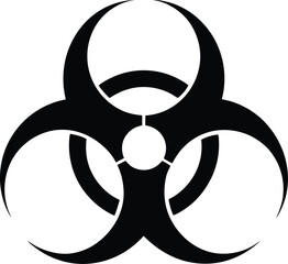 black silhouette of a biohazard symbol icon 