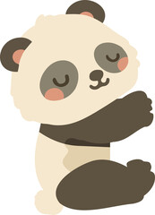 Illustration of a Cute Sleepy Panda cartoon