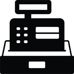 Fototapeta premium black silhouette of a cash register icon