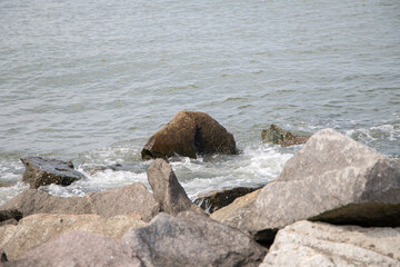 Big rocks by the sea