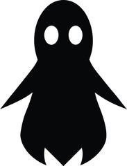 Obraz premium Cartoon black and white bird character design, funny animal vector illustration, cute penguin comic symbol, silly monster icon