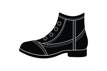 Silhouette art illustration of a traditional Oktoberfest leather boots.eps