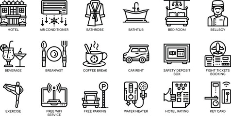Hotel Amenities Icons A Comprehensive Guide to  Luxury Accommodations and Services