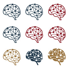Bold Colors Vector Design of Interconnected Neural Networks  