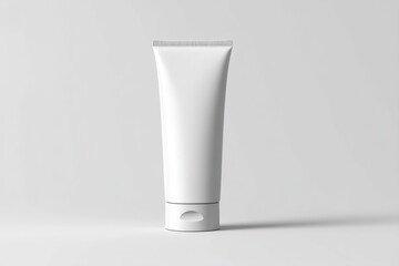 Wool beauty product tube mockup, showcasing a minimal, clean design with soft texture and simplicity.