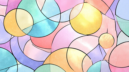 Fototapeta premium Cute pastel-colored stained-glass background