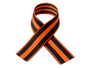 Orange and Black Striped Ribbon Symbol Isolated on transparent background, Isolated Png, Isolated on transparent background, Isolated Png file, Cut-out, No Background, Isolated object