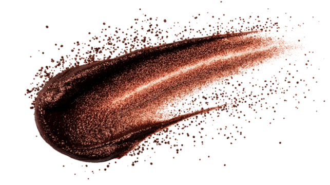 Metallic highlighter smear with shimmer particles, isolated on white background, macro detail, PNG - - Powered by Adobe