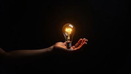 hand holding light bulb