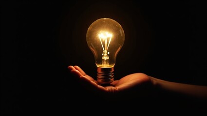 hand holding light bulb