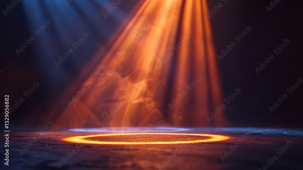 Aufkleber An evocative image showcasing artistic lighting effects in a performance space, capturing the interplay of colors and shadows that create a dramatic atmosphere for creativity.