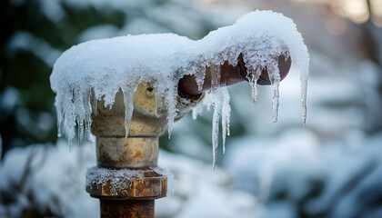 Protective cover for outdoor spigot during freezing weather with icicles