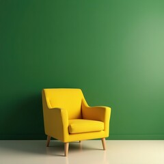 green chair in the room