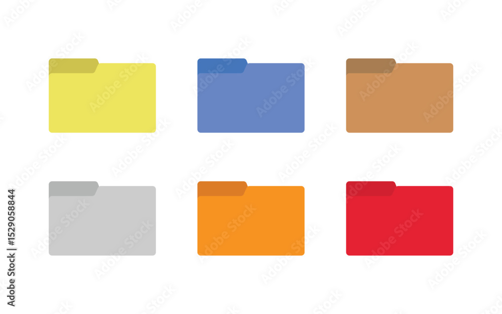 Poster folder icon set isolated on white background. document symbol. vector