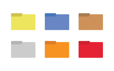 Folder icon set isolated on white background. Document symbol. Vector