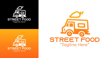 Obraz premium Customizable Street Food Truck Logo for Your Fast-Casual Business Branding