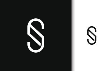 SIMPLE MINIMALIST LETTER S J LOGO DESIGN