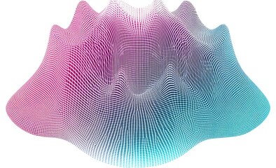 Abstract, vibrant, 3D mesh, undulating,  colorful, form