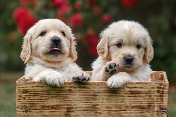 portrait of puppy dog ​​close up golden retriever labrador isolated	