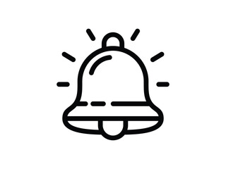 Notification Bell Icon – Minimalist Alert Symbol in Black Line Art