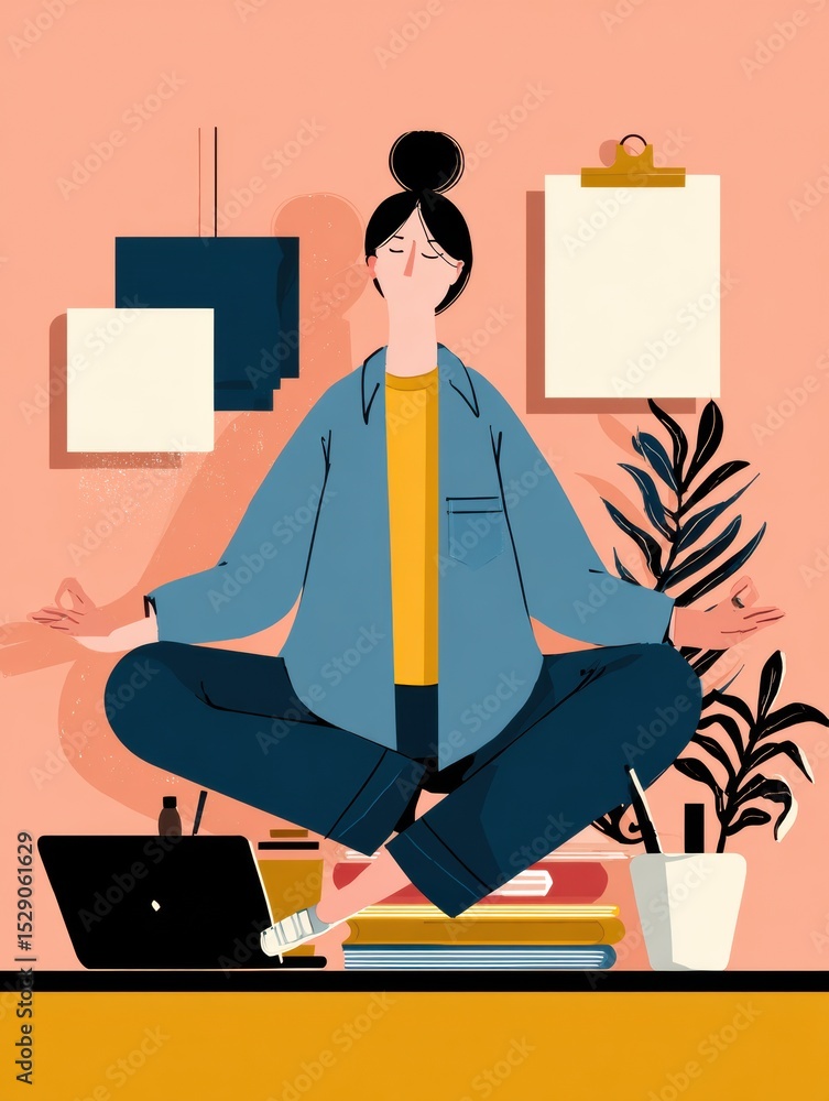 Aufkleber Explore Mindfulness and Presence in Daily Life Without the Need for Fixing or Resolving Challenges