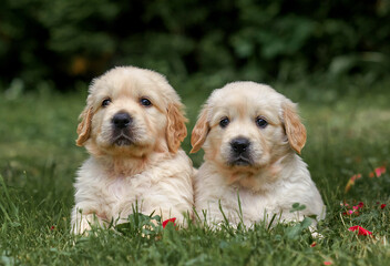portrait of puppy dog ​​close up golden retriever labrador isolated